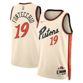 Canotte Uomo Detroit Pistons Simone Fontecchio Nike 2024-25 City Edition Bianco Swingman